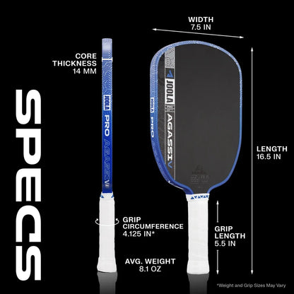 Agassi Pro V Pickleball Paddle 16mm